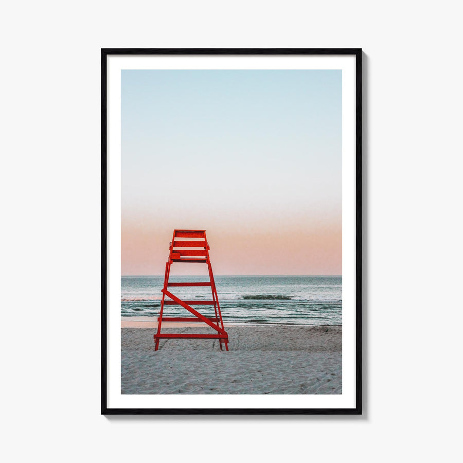 Jacksonville Beach no. 3 colorful photo poster of Florida, USA – vertical wall art, unframed print shown in interior mockup