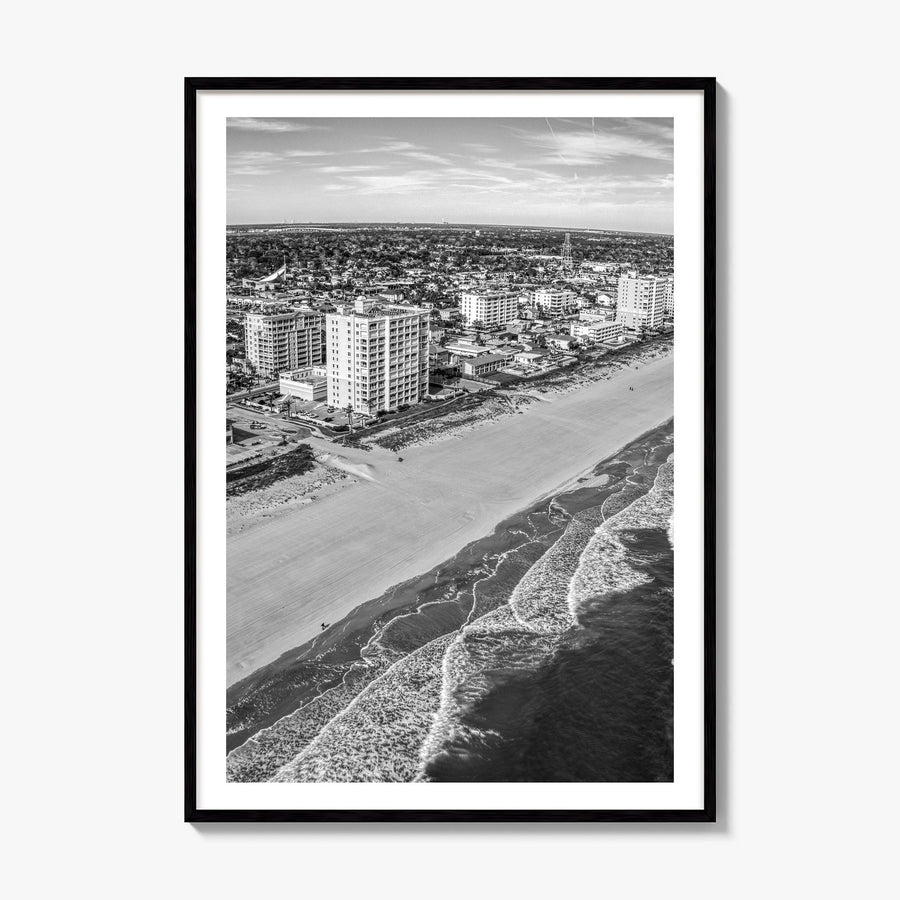 Jacksonville Beach Photo Poster, framed poster mockup, white border