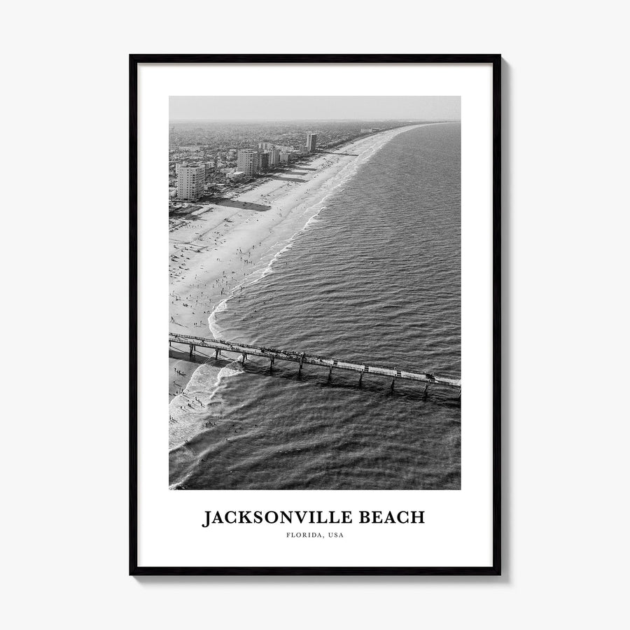 Jacksonville Beach Classic Poster, framed poster mockup