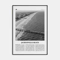 Jacksonville Beach Poster None / 8x12 in Nbourhood Travel B&W Poster