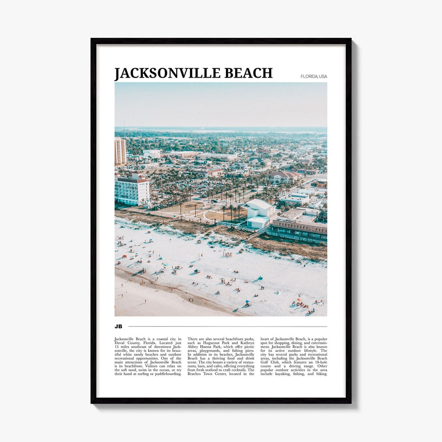 Jacksonville Beach Travel Poster, framed poster mockup