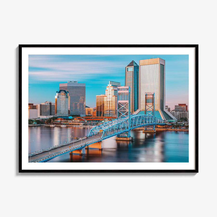 Jacksonville Photo Poster, framed poster mockup, white border