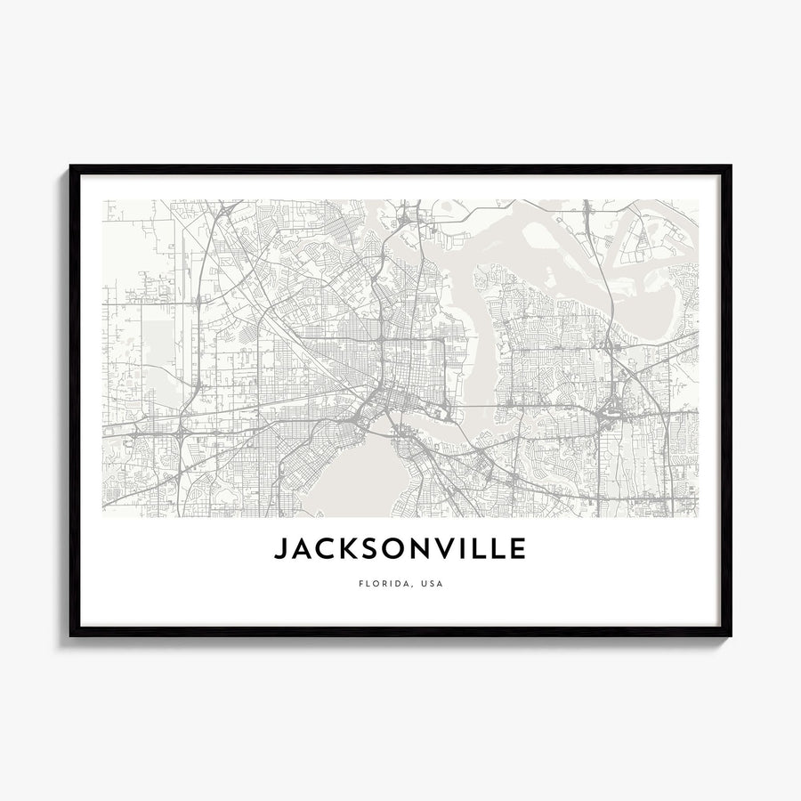 Jacksonville Map Poster, framed poster mockup