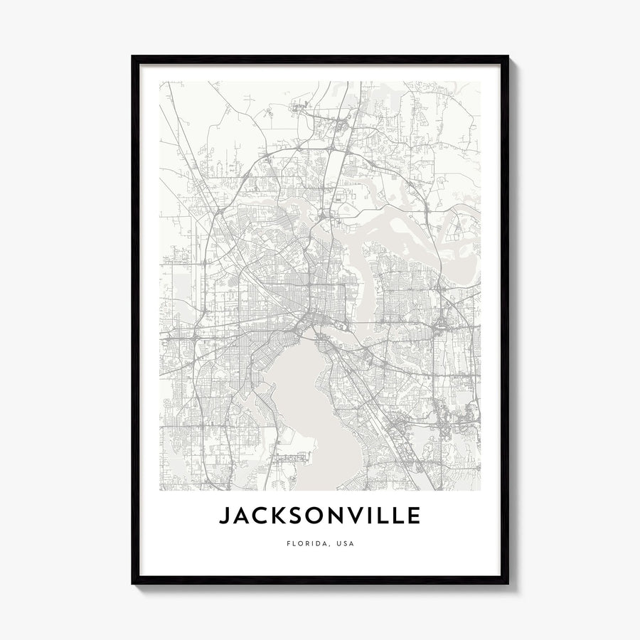 Jacksonville Map Poster, framed poster mockup