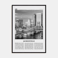 Jacksonville No 3 Poster Black Wood / 8x12 in Nbourhood Travel B&W Poster