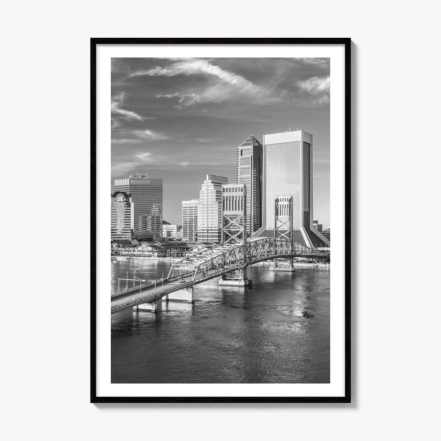 Jacksonville Photo No 1 Poster, framed poster mockup, white border