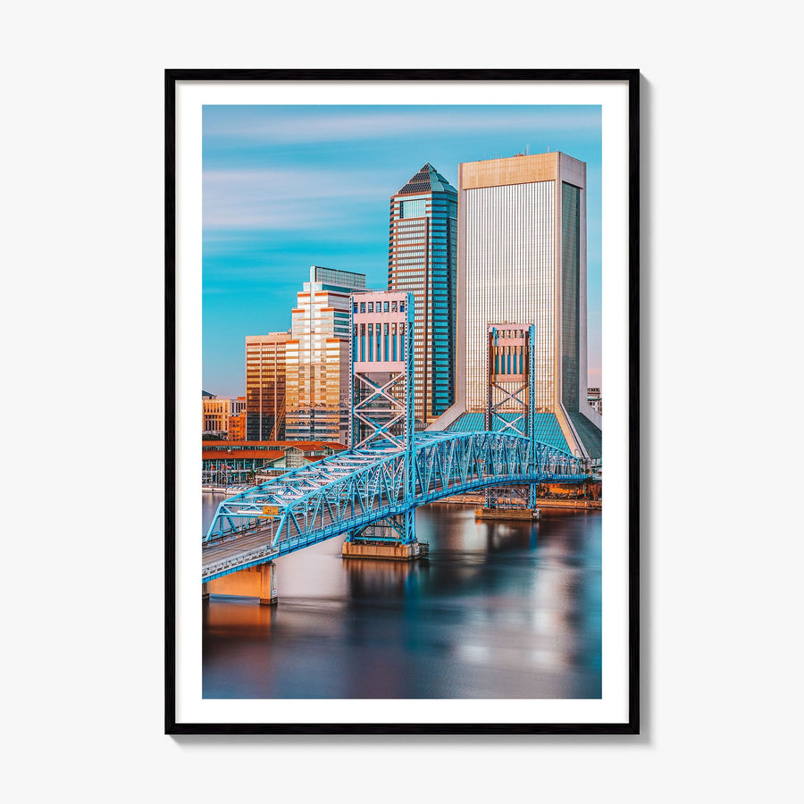 Jacksonville Photo No 1 Poster, framed poster mockup, white border