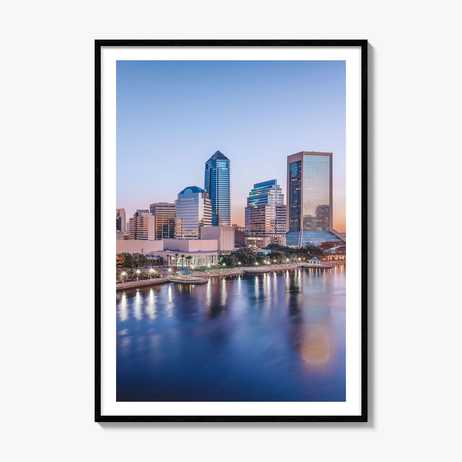 Jacksonville Photo No 2 Poster, framed poster mockup, white border