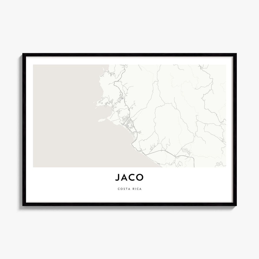Jacó Map Poster, framed poster mockup