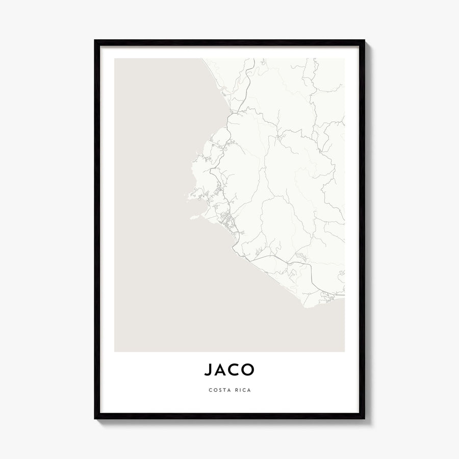 Jacó Map Poster, framed poster mockup
