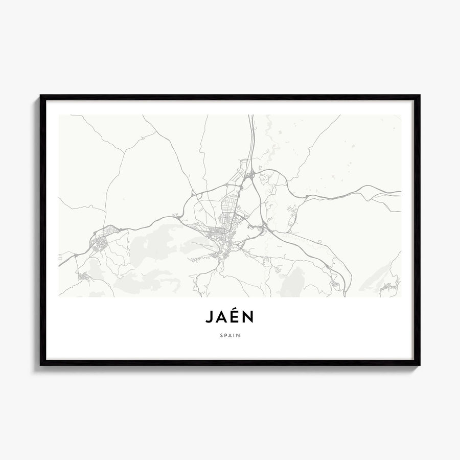 Jaén Map Poster, framed poster mockup