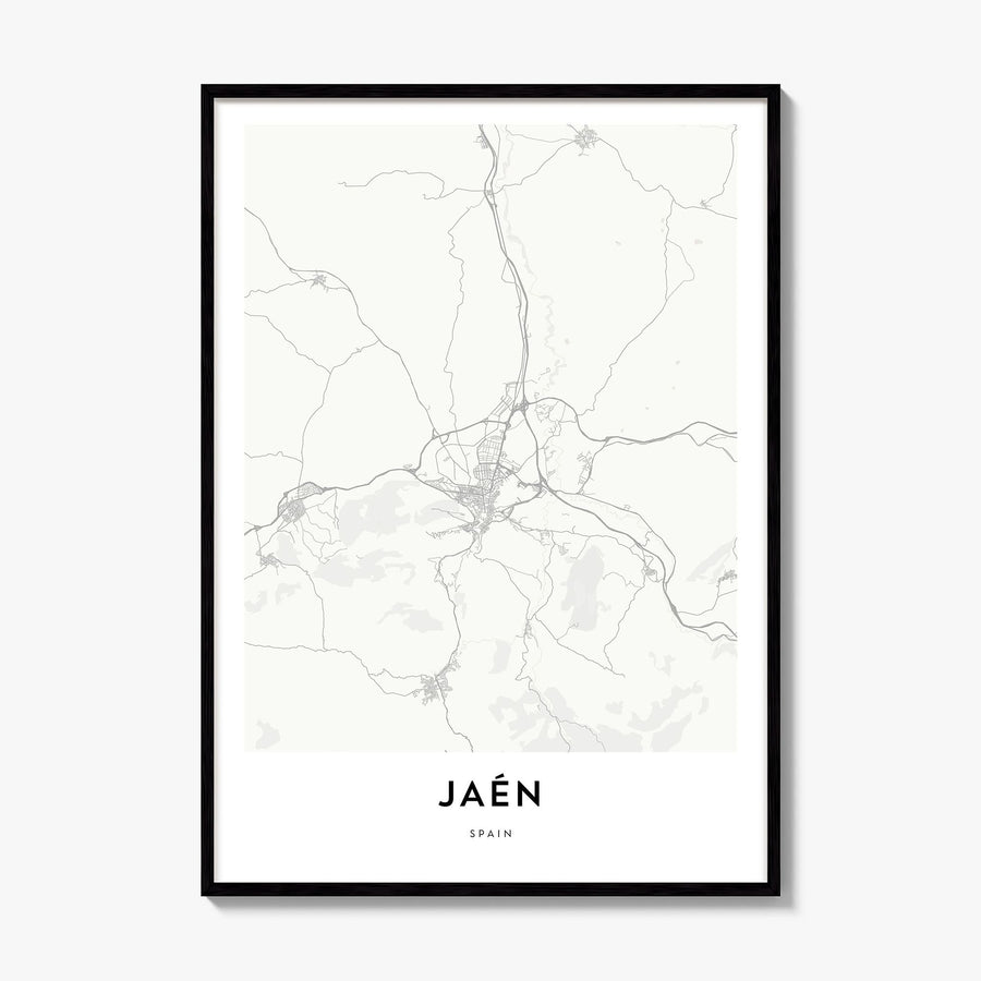 Jaén Map Poster, framed poster mockup
