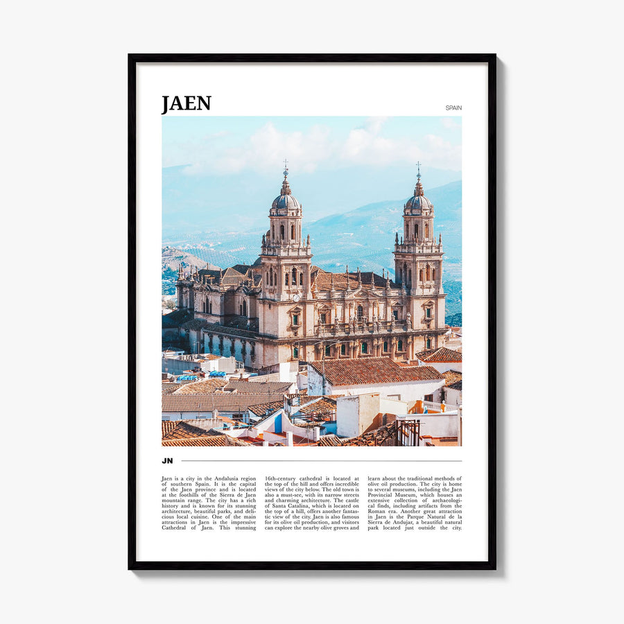Jaén Travel Poster, framed poster mockup