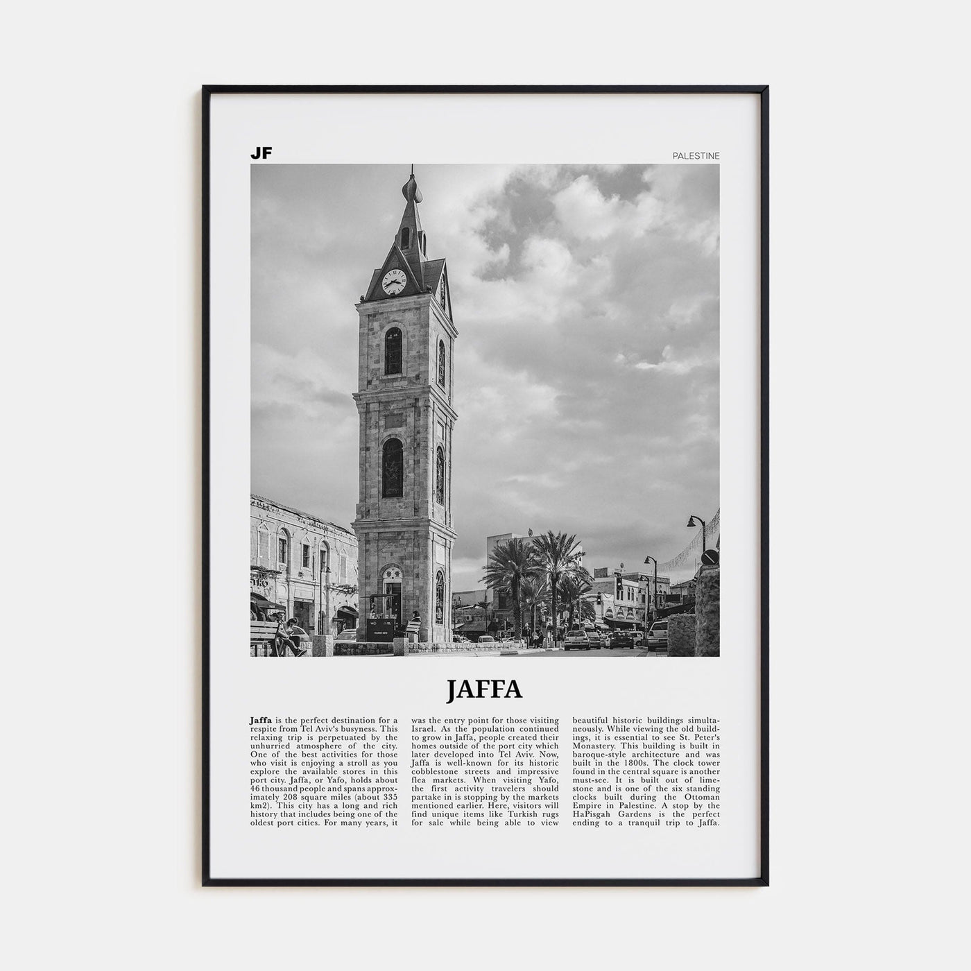 Jaffa Poster None / 8x12 in Nbourhood Travel B&W Poster