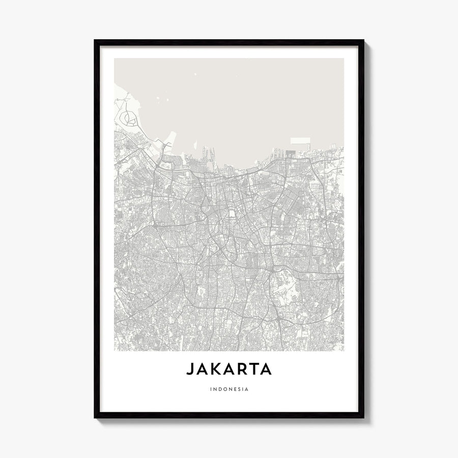 Jakarta Map Poster, framed poster mockup