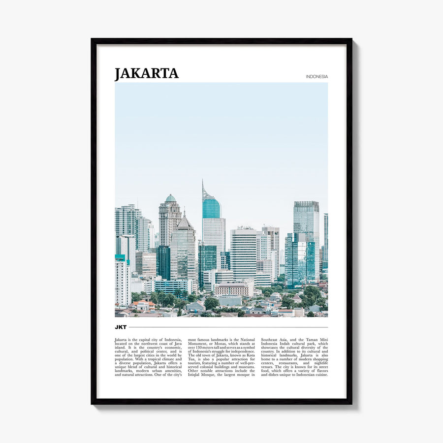 Jakarta Travel Poster, framed poster mockup