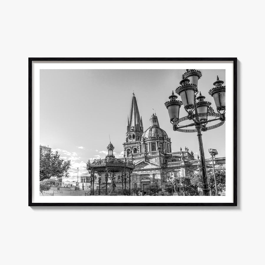 Jalisco black & white photo poster of Mexico – horizontal wall art, unframed print shown in interior mockup