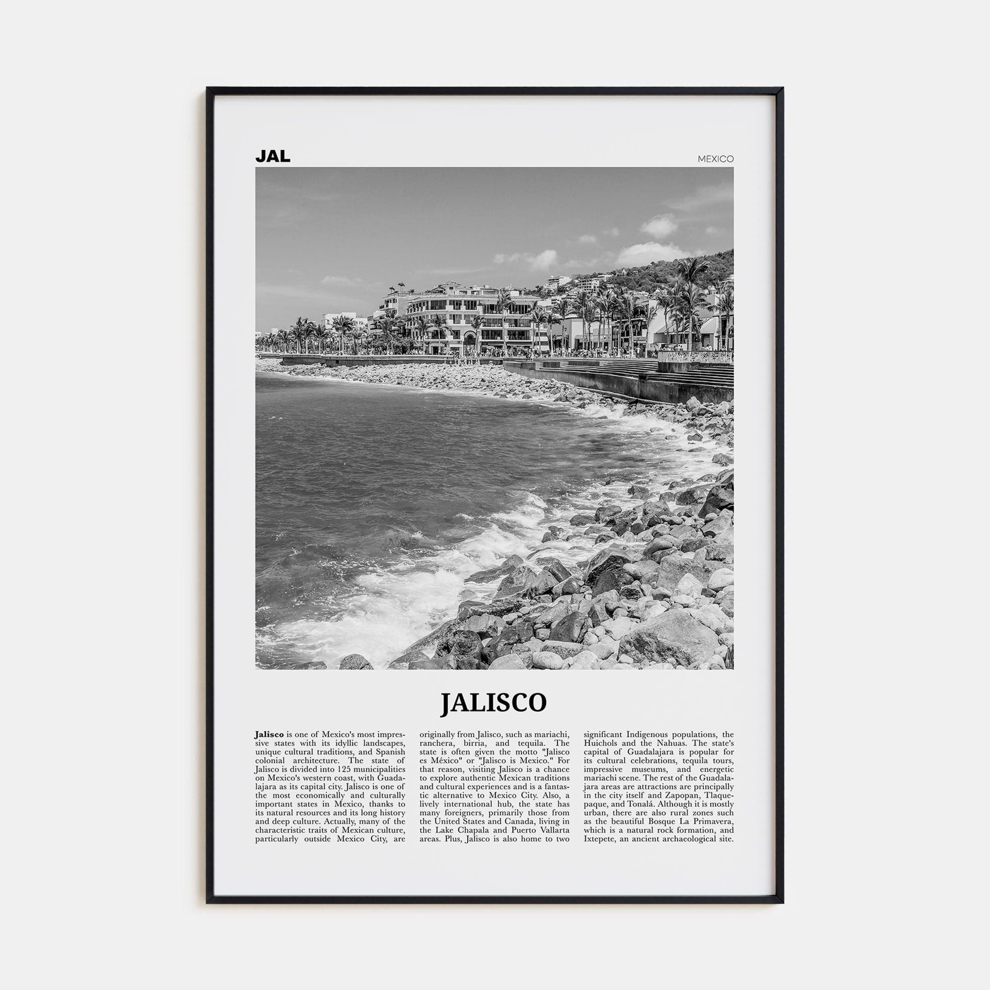 Jalisco No 1 Poster None / 8x12 in Nbourhood Travel B&W Poster