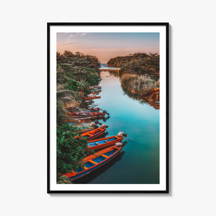 Jamaica no. 1 colorful photo poster of Caribbean – vertical wall art, unframed print shown in interior mockup
