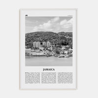 Jamaica No 3 Poster White Wood / 8x12 in Nbourhood Travel B&W Poster