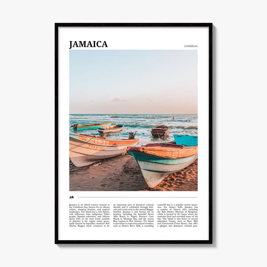 Jamaica Travel No 1 Poster, framed poster mockup