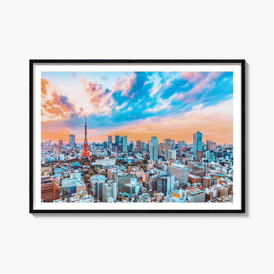 Japan colorful photo poster of Asia – horizontal wall art, unframed print shown in interior mockup