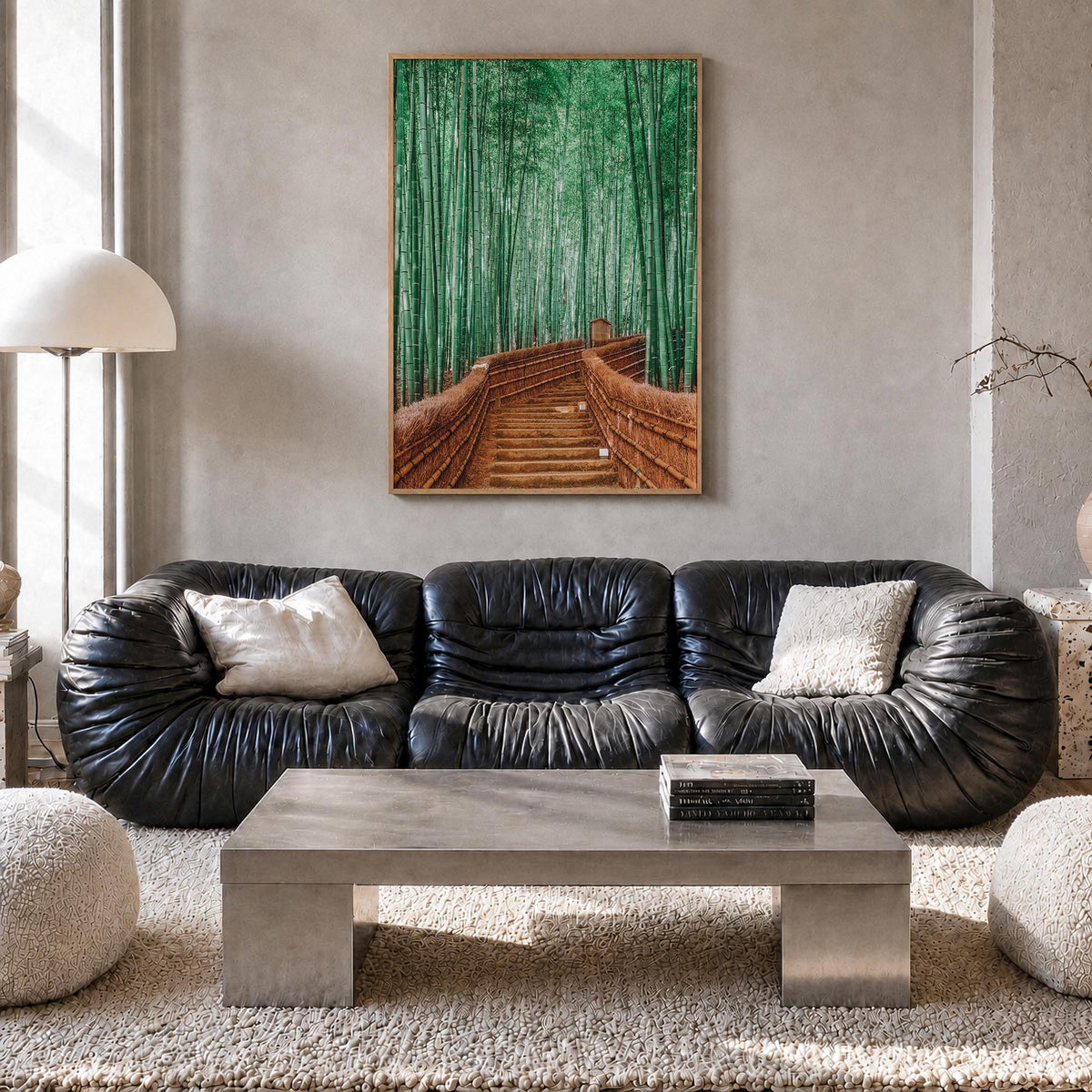 Japan no. 3 colorful photo poster of Asia – vertical wall art in natural wood frame, hanging on wall