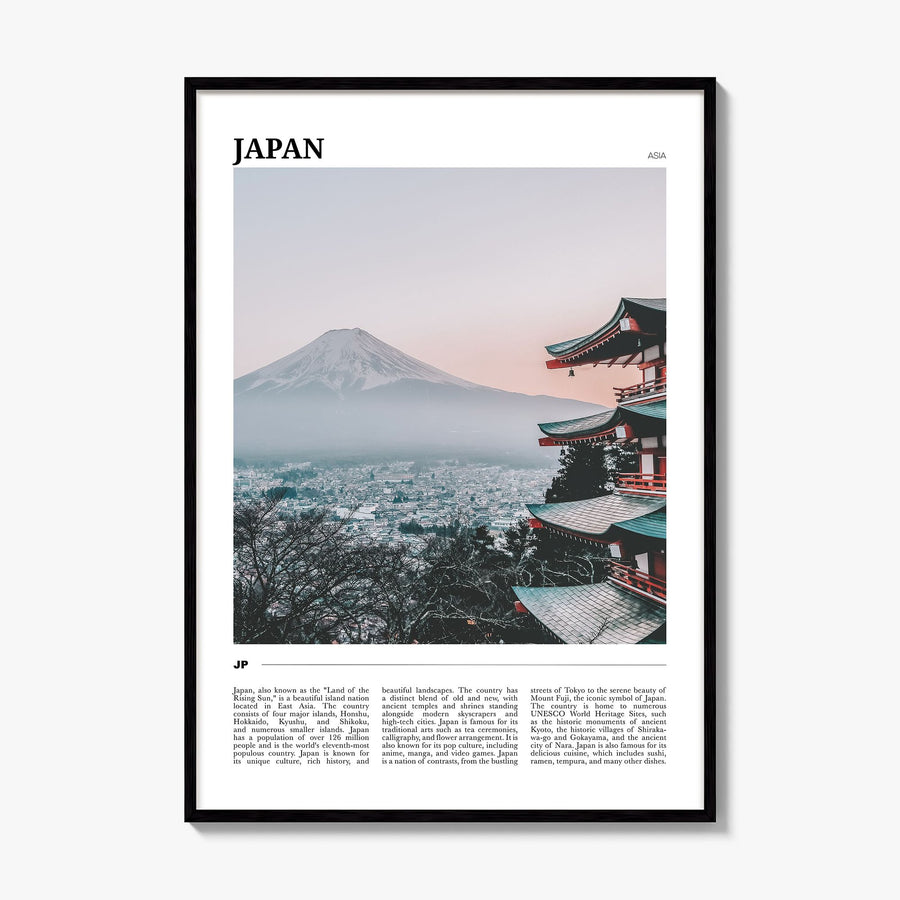 Japan Travel Poster, framed poster mockup