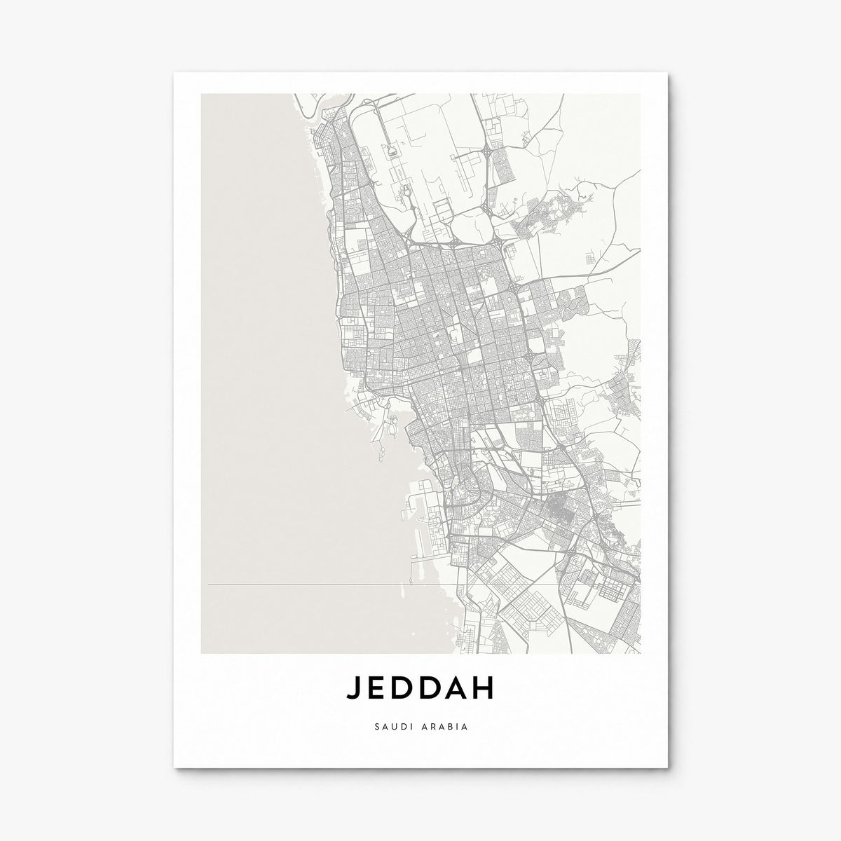 Jeddah Map Poster, print only (unframed)