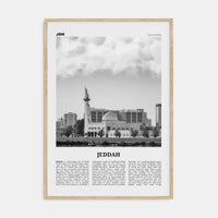 Jeddah Poster Natural Wood / 8x12 in Nbourhood Travel B&W Poster