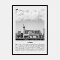 Jeddah Poster Black Wood / 8x12 in Nbourhood Travel B&W Poster