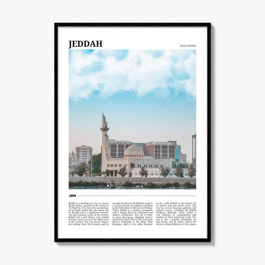 Jeddah Travel Poster, framed poster mockup