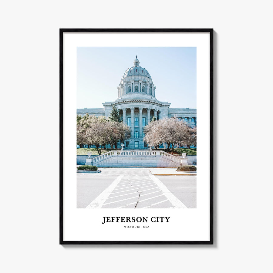 Jefferson City no. 2 colorful classic poster of Missouri, USA – vertical wall art, unframed print shown in interior mockup