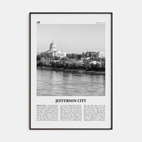 Jefferson City Poster None / 8x12 in Nbourhood Travel B&W Poster