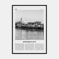 Jefferson City Poster Black Wood / 8x12 in Nbourhood Travel B&W Poster