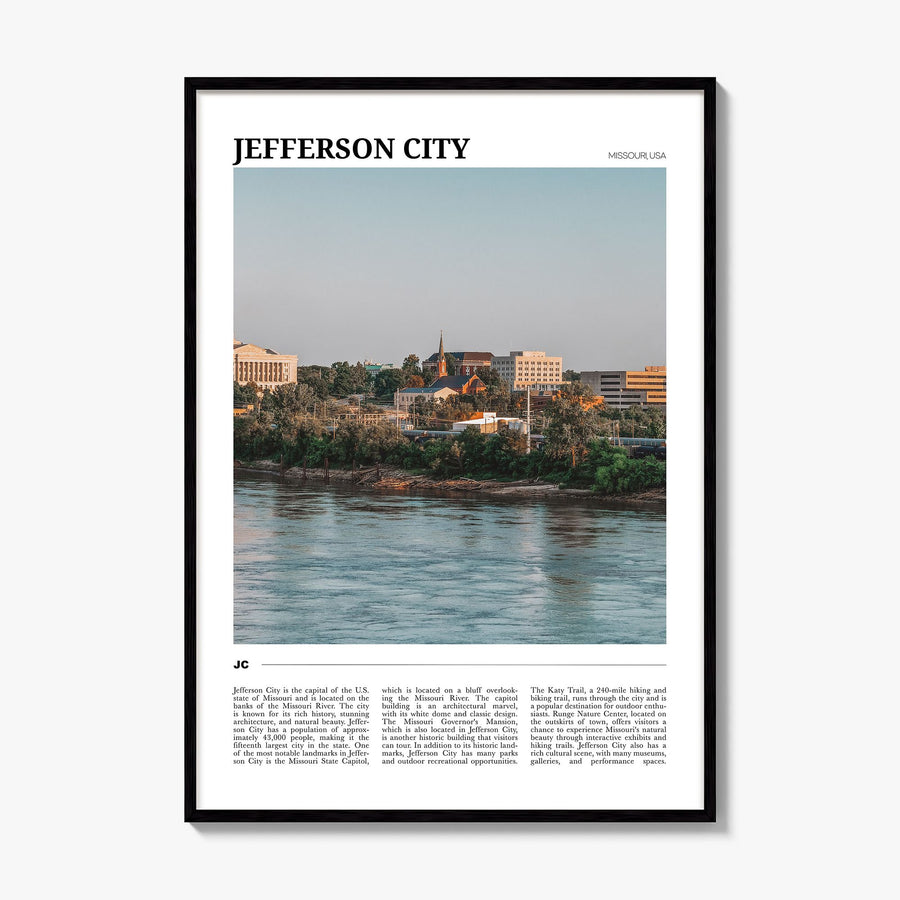 Jefferson City Travel No 1 Poster, framed poster mockup
