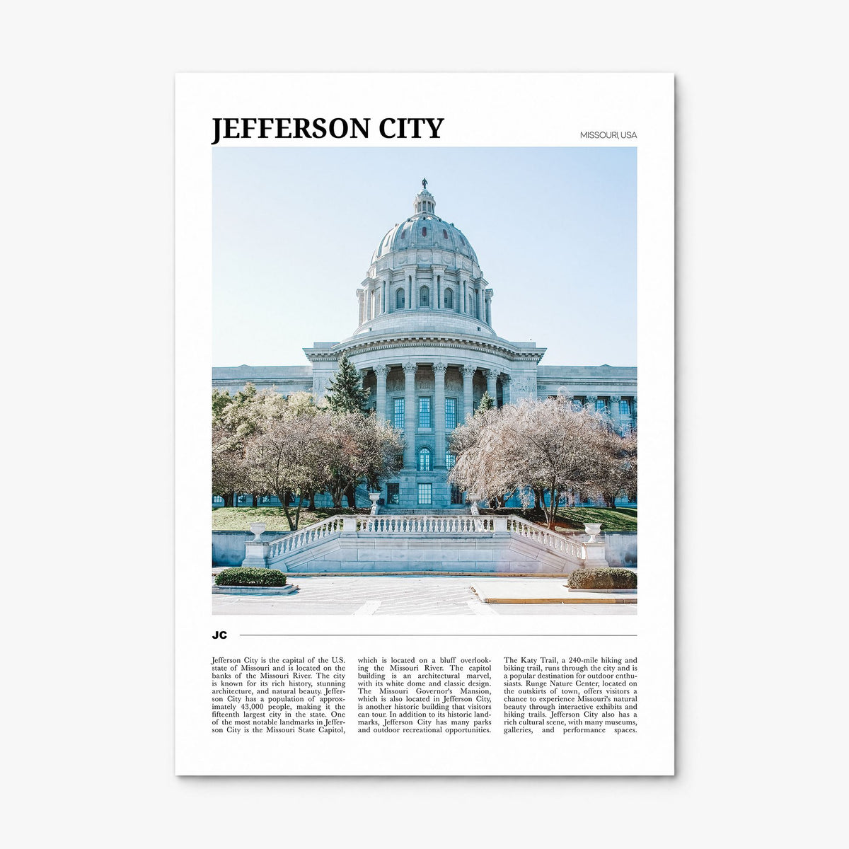 Jefferson City Travel No 2 Poster, print only (unframed)