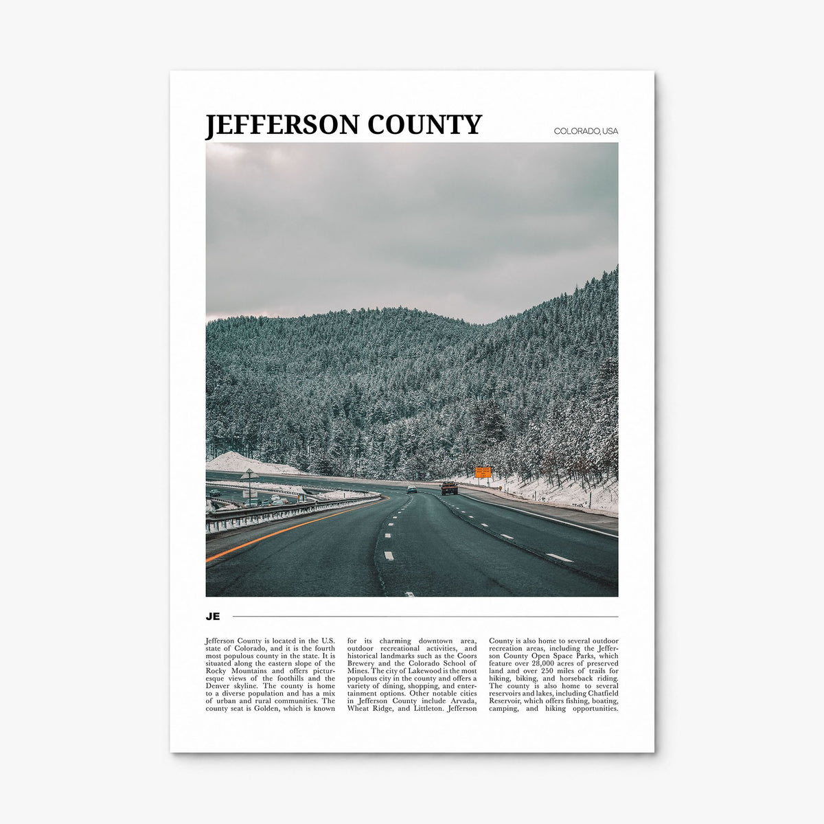 Jefferson County Travel Poster, print only (unframed)