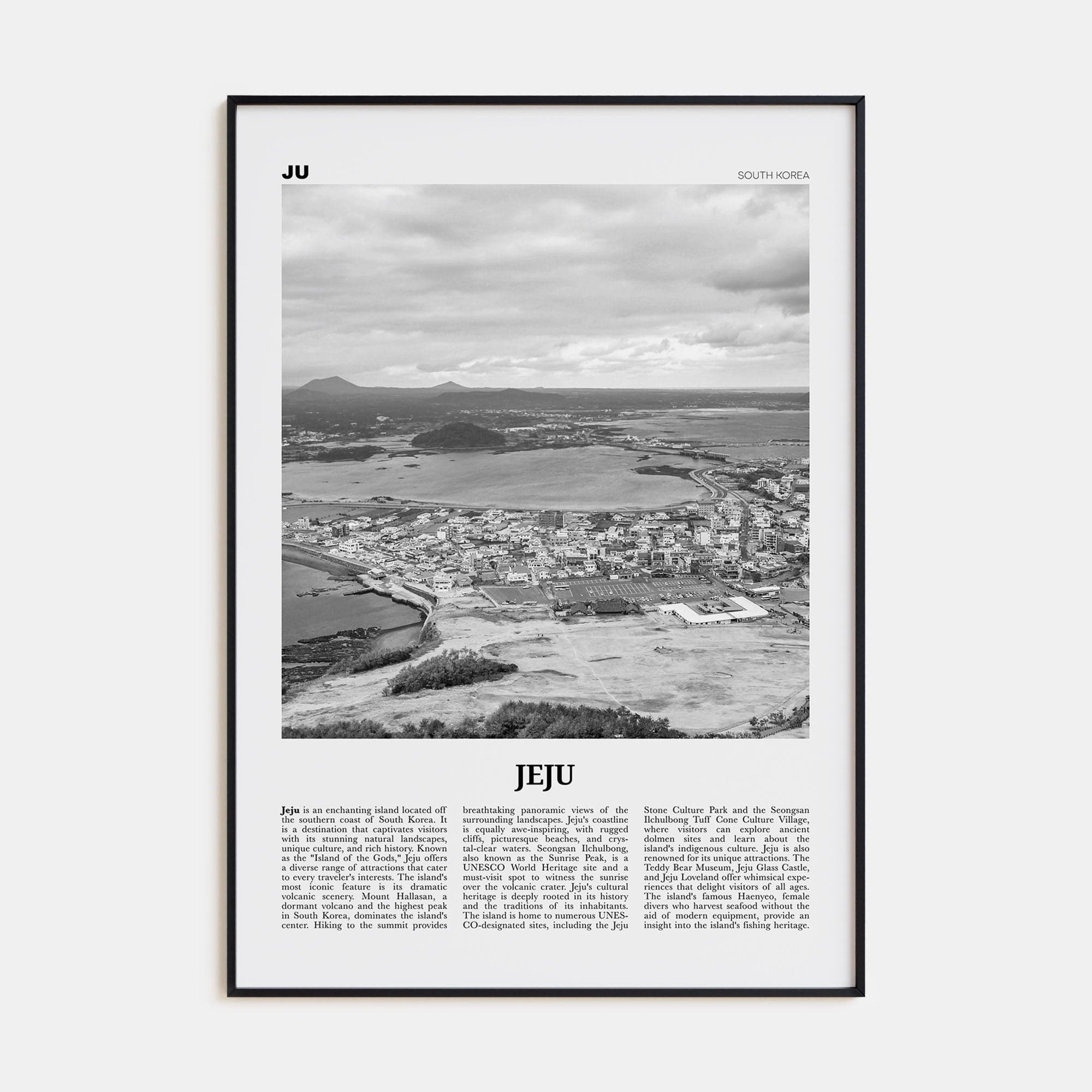 Jeju City Poster None / 8x12 in Nbourhood Travel B&W Poster