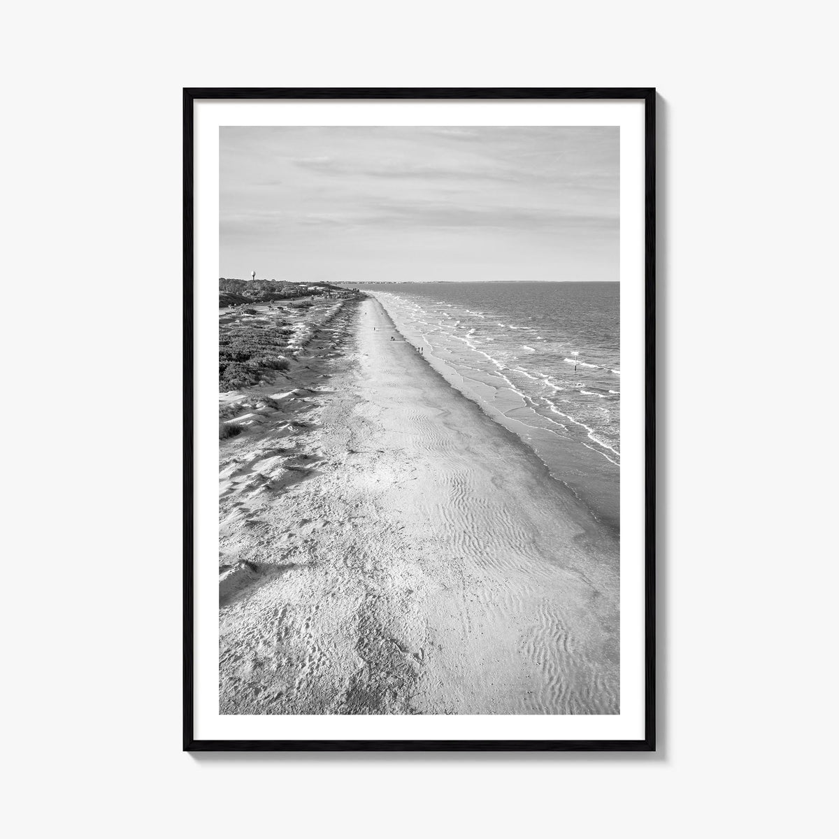 Jekyll Island black & white photo poster of Georgia, USA – vertical wall art, unframed print shown in interior mockup