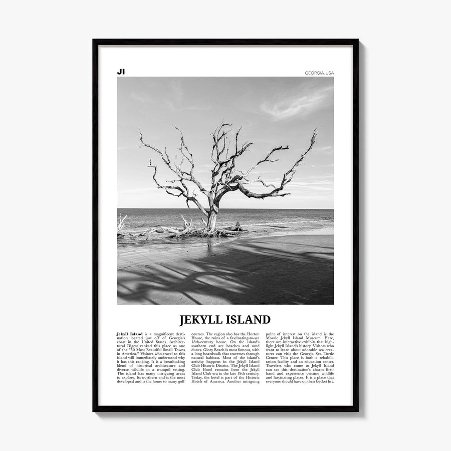 Jekyll Island Newspaper Poster, framed poster mockup