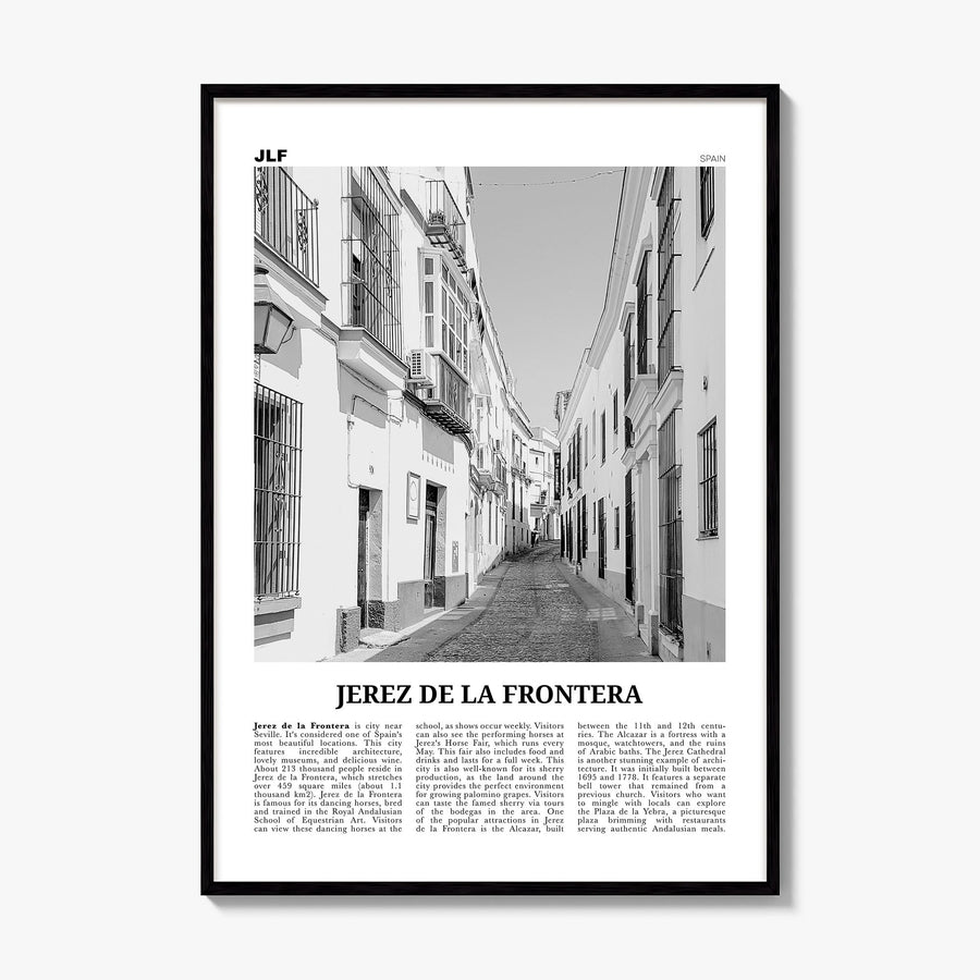 Jerez de la Frontera Newspaper Poster, framed poster mockup