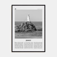 Jersey, Channel Islands No 1 Poster Black Wood / 8x12 in Nbourhood Travel B&W Poster