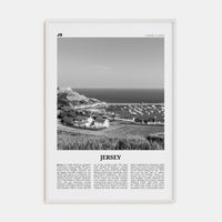 Jersey, Channel Islands No 2 Poster White Wood / 8x12 in Nbourhood Travel B&W Poster