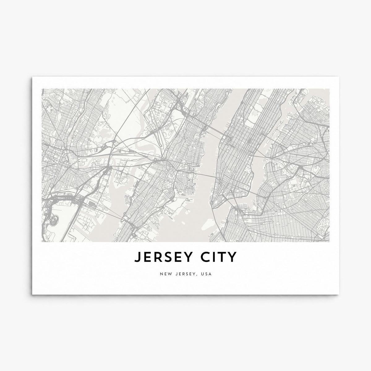 Jersey City Map Poster, print only (unframed)