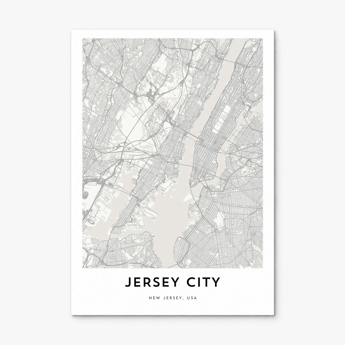 Jersey City Map Poster, print only (unframed)