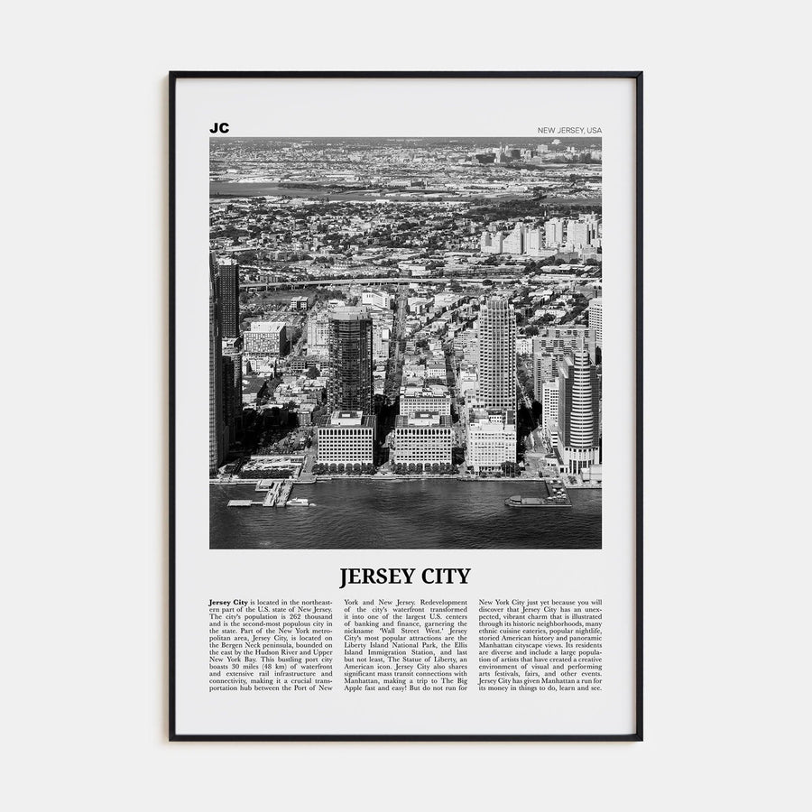 Jersey City No 1 Poster None / 8x12 in Nbourhood Travel B&W Poster