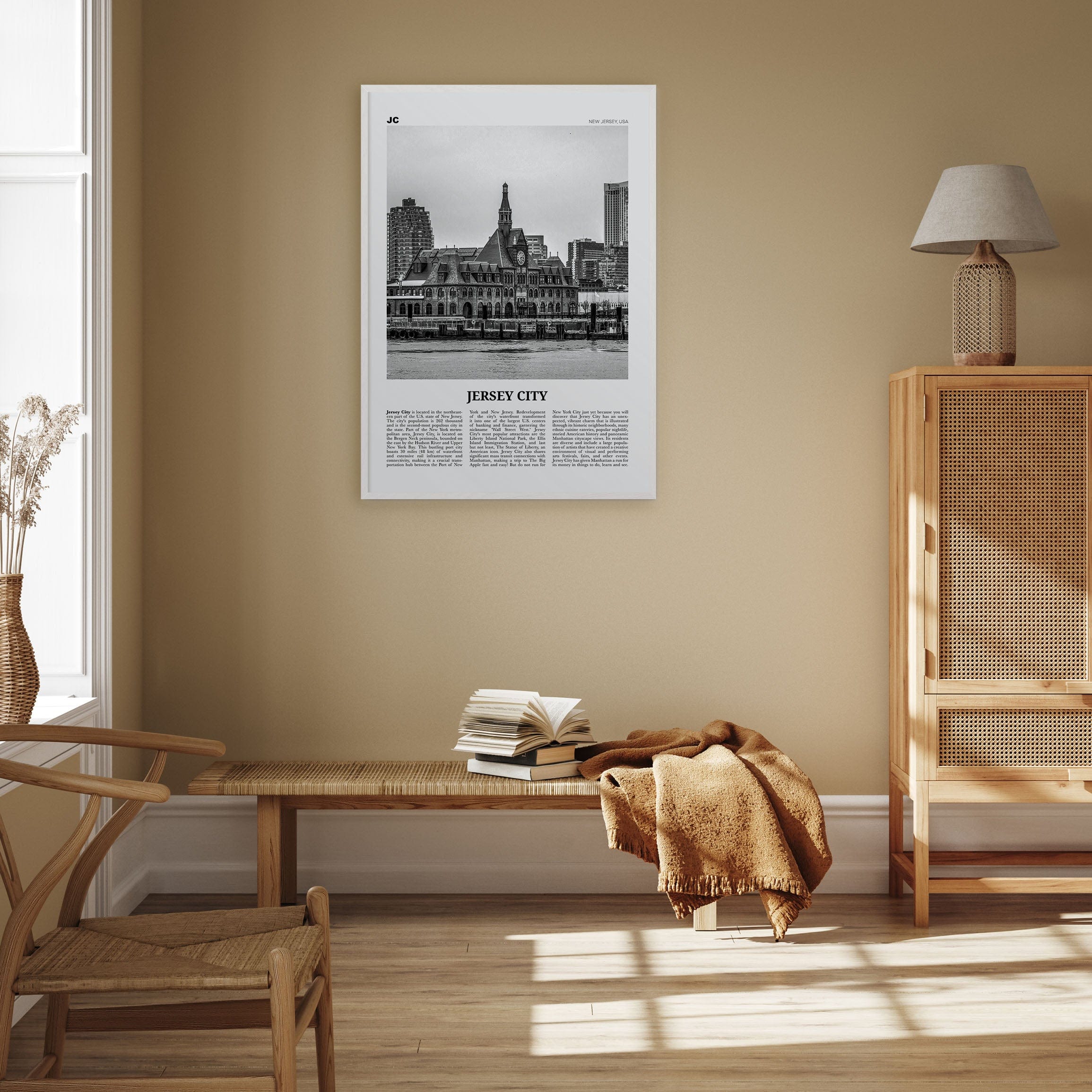 Jersey City No 2 Poster Nbourhood Travel B&W Poster