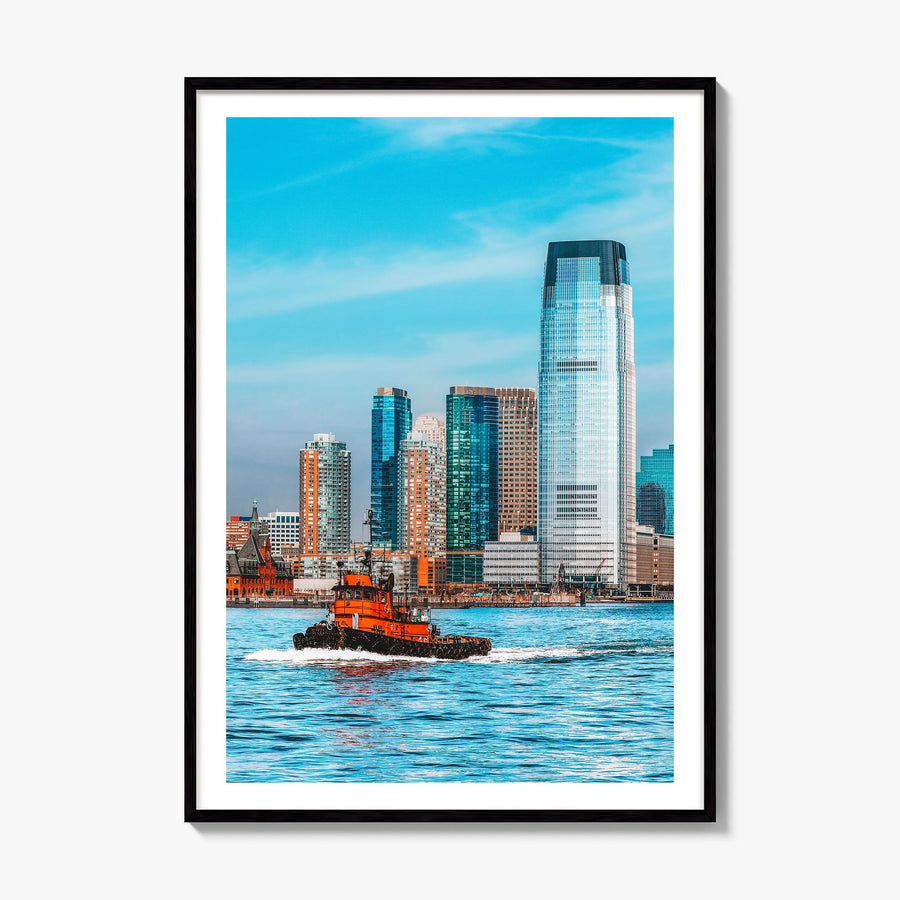 Jersey City Photo Poster, framed poster mockup, white border