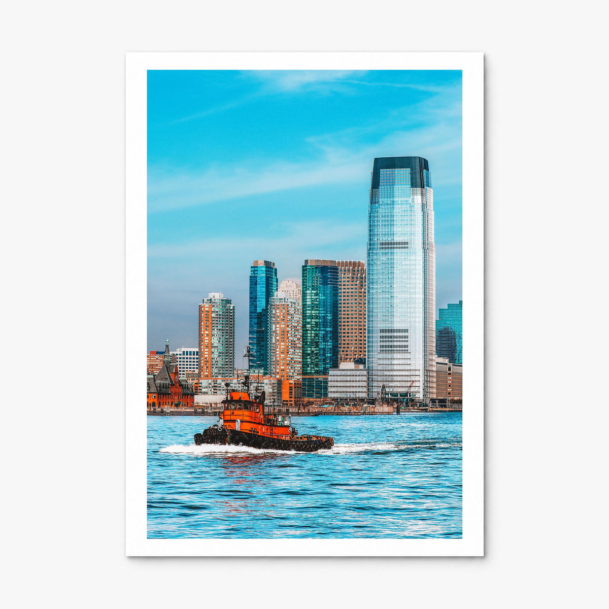 Jersey City Photo Poster, print only (unframed), white border